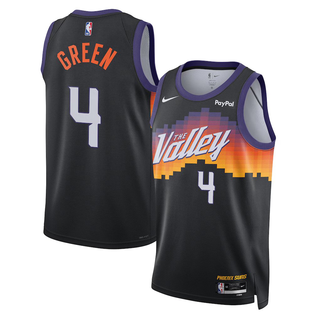 men's & youth Phoenix Suns 4 Jalen Green Jersey Black 2025-26 City Edition Swingman Basketball