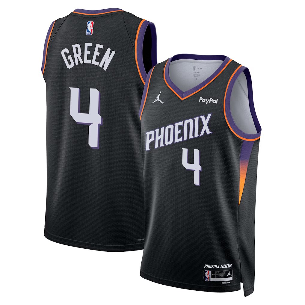 men's & youth Phoenix Suns 4 Jalen Green Jersey 2025-26 Black Statement Swingman Basketball