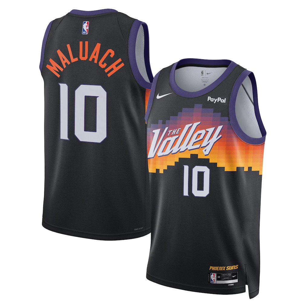 men's & youth Phoenix Suns 10 Khaman Maluach Jersey Black 2025-26 City Edition Swingman Basketball