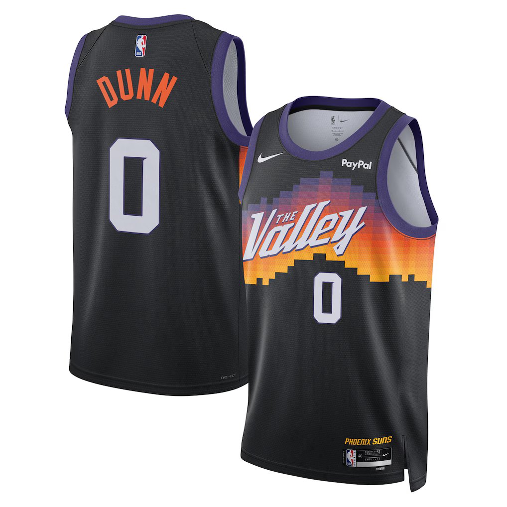men's & youth Phoenix Suns 0 Ryan Dunn Jersey Black 2025-26 City Edition Swingman Basketball