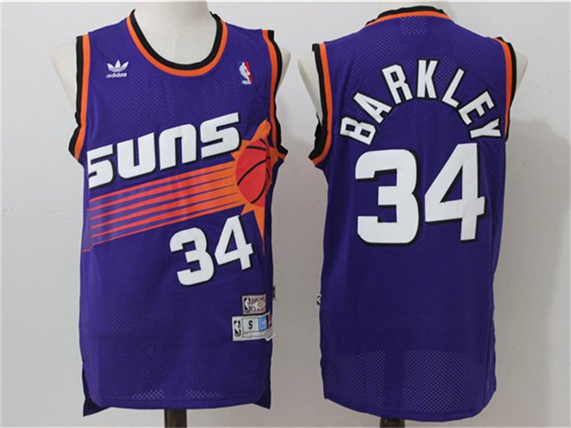men's & youth Phoenix Suns 34 Charles Barkley Jersey Purple Retro Classics Throwback Basketball