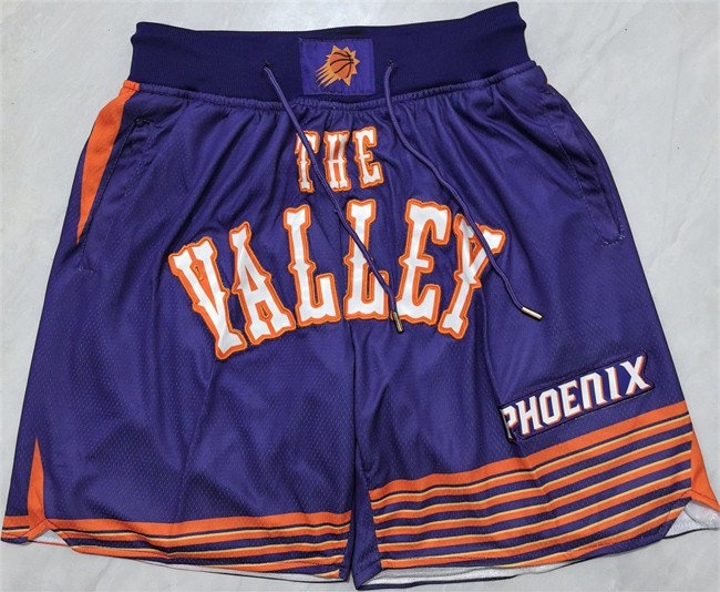 men's Phoenix Suns " The Valley " Purple City Edition Classics Zipper Pocket Basketball Shorts