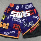 men's Phoenix " Suns " Purple Graffiti Fashion Classics Zipper Pocket Swingman Basketball Shorts