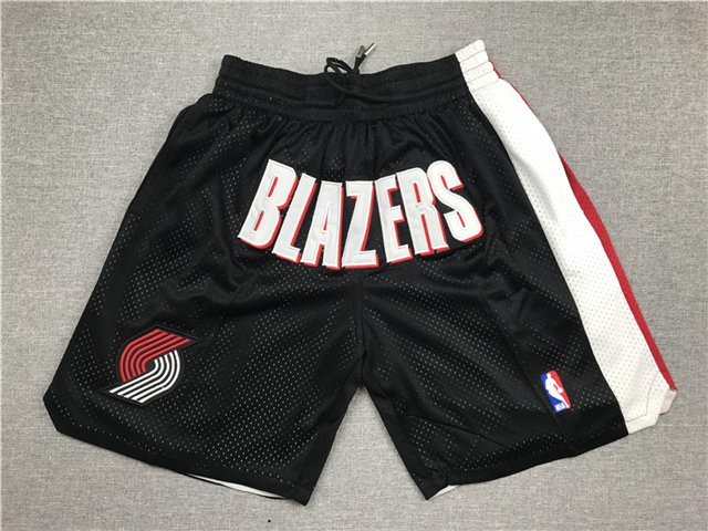 men's Portland Trail " Blazers " Just Don Black Classics Zipper Pocket Swingman Basketball Shorts