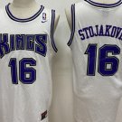 men's & youth Sacramento Kings 16 Peja Stojakovic Jersey White M&N Classics Throwback Basketball