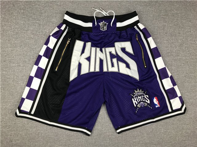 men's Sacramento " Kings " Just Don Purple Classics Zipper Pocket Swingman Basketball Shorts