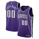 men's & youth Sacramento Kings 00 Custom name number Jersey Classic Purple Swingman Basketball