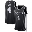 men's & youth San Antonio Spurs 4 De'Aaron Fox Jersey Black Icon Edition Swingman Basketball Game