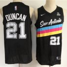 men's & youth San Antonio Spurs 21 Tim Duncan Jersey Black 2020-21 City Swingman Basketball