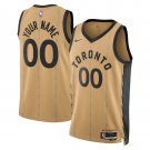 men's & youth Toronto Raptors 00 Custom name number Jersey Gold 2023-24 City Edition Basketball