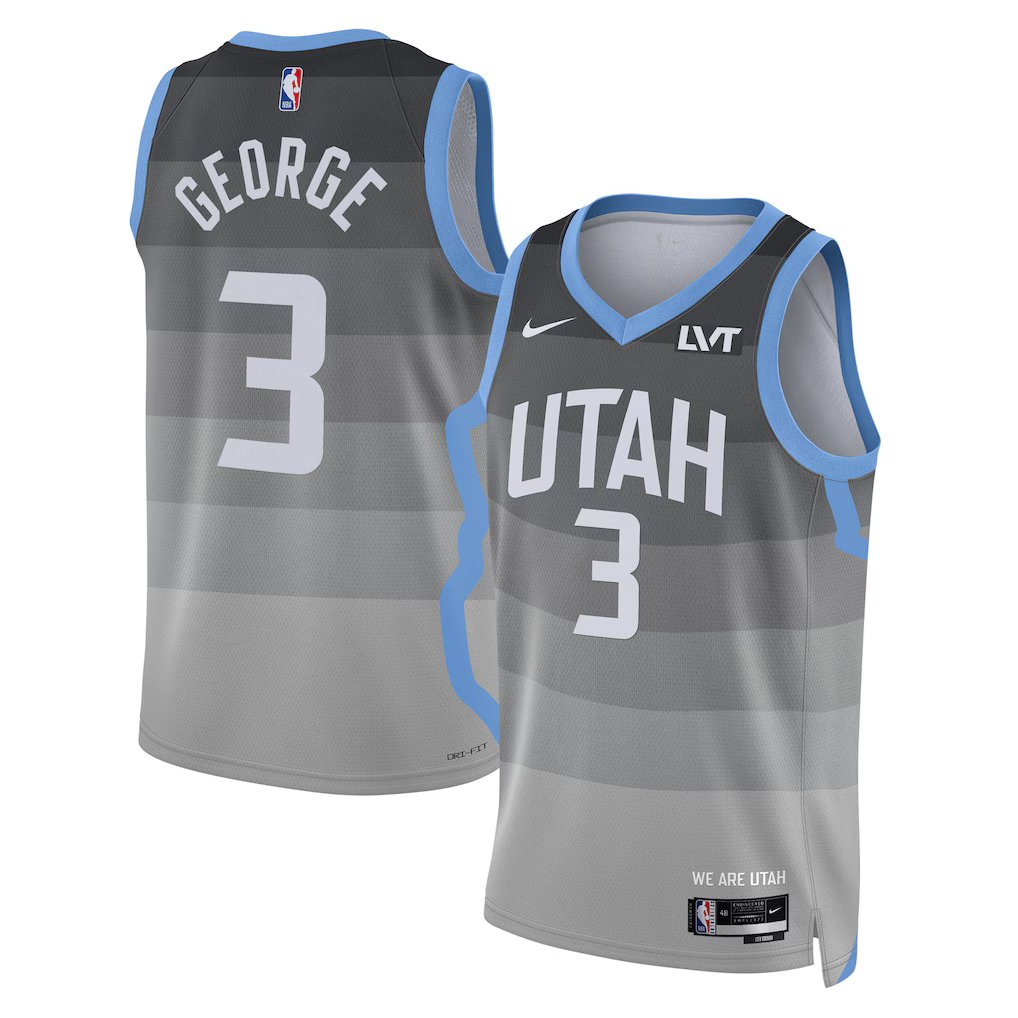 men's & youth Utah Jazz 3 Keyonte George Jersey Gray 2025/26 City Edition Swingman Basketball