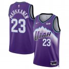 men's & youth Utah Jazz 23 Lauri Markkanen Jersey Purple Icon Edition Swingman Basketball Game