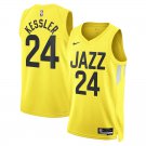 men's & youth Utah Jazz 24 Walker Kessler Jersey Yellow 2023 Association Swingman Basketball