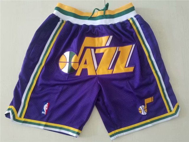 men's Utah " Jazz " Just Don Purple Classics Zipper Pocket Swingman Basketball Shorts