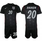 men's & kids USA National Soccer Uniform Suit 20 Folarin Balogun Jersey Set 2026 Away Activewear Kit