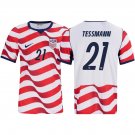 men's & kids USA National Soccer Team Uniform 21 Tessmann Jersey Home Stadium 2026 Red Activewear