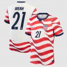 men's & kids USA National Soccer Uniform 21 Timothy Weah Jersey Home Stadium 2026 Red Activewear