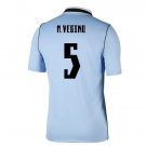 adult unisex Uruguay National Soccer Uniform 5 M.Vecino Jersey Home Stadium 2026 Blue Activewear