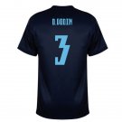adult unisex Uruguay National Soccer Team Uniform 3 D.Godin Jersey Away Stadium 2026 Navy Activewear