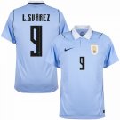 adult unisex Uruguay National Soccer Uniform 9 L.Suárez Jersey Home Stadium 2026 Blue Activewear