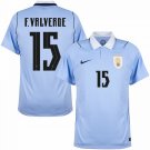adult unisex Uruguay National Soccer Uniform 15 F. Valverde Jersey Home Stadium 2026 Blue Activewear