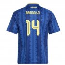 adult unisex Sweden National Soccer Team Uniform 14 Roony Bardghji Jersey Away 2026 Blue Activewear