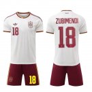 men's & kids Spain National Soccer Uniform Suit 18 ZUBIMENDI Jersey Set Away 2026 White Activewear