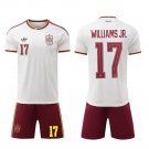 men's & kids Spain National Soccer Uniform Suit 17 WILLIAMS JR. Jersey Set 2026 Away Activewear