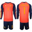 men's & kids Spain National Soccer Uniform Suit 1 I.CASILLAS Jersey Set Home 2026 Red Long Sleeve