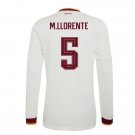 adult unisex Spain National Soccer Uniform 5 M.Llorente Jersey Away Stadium 2026 White Long-Sleeve