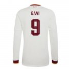 adult unisex Spain National Soccer Team Uniform 9 Gavi Jersey Away Stadium 2026 White Long-Sleeve