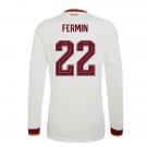 adult unisex Spain National Soccer Team Uniform 22 Fermin Jersey Away Stadium 2026 White Long-Sleeve