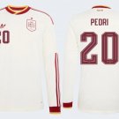 adult unisex Spain National Soccer Team Uniform 20 Pedri Jersey Away Stadium 2026 White Long-Sleeve