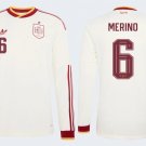 adult unisex Spain National Soccer Team Uniform 6 Merino Jersey Away Stadium 2026 White Long-Sleeve