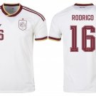 men's & kids Spain National Soccer Team Uniform 16 Rodrigo Jersey Away Stadium 2026 White Activewear