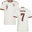 men's & kids Spain National Soccer Team Uniform 7 FERRAN Jersey Away Stadium 2026 White Activewear