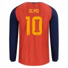 men's & kids Spain National Soccer Team Uniform 10 Olmo Jersey Home 2026 Red Long-Sleeve Activewear