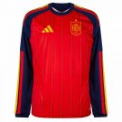 men's & kids Spain National Soccer Team Uniform Blank Jersey Home 2026 Red Long-Sleeve Activewear