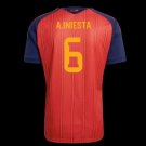 men's & kids Spain National Soccer Uniform 6 Andrés Iniesta Jersey Home Stadium 2026 Red Activewear