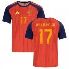 men's & kids Spain National Soccer Team Uniform 17 Nico Williams jr. Jersey Home 2026 Red Activewear