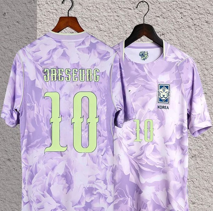 men's & kids South Korea National Team Soccer Uniform 10 JAESEUNG Jersey Away 2026 Purple Activewear