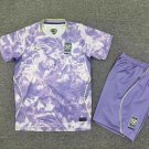 men's & kids South Korea Soccer Uniform Suit Blank Jersey Set Away Stadium 2026 Purple Activewear
