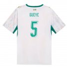 adult unisex Senegal National Soccer Team Uniform 5 Gueye Jersey Home Stadium 2026 White Activewear