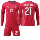 men's & kids Portugal National Soccer Uniform Suit 21 Diogo Jota Jersey Set 2026 Home Long-Sleeve