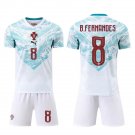 men's & kids Portugal National Soccer Uniform Suit 8 Bruno Fernandes Jersey Set 2026 Away Activewear