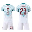 men's & kids Portugal National Soccer Uniform Suit 23 VITINHA Jersey Set Away 2026 White Activewear
