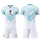 men's & kids Portugal National Soccer Team Uniform Suit Blank Jersey Set Away 2026 White Activewear