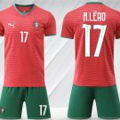 men's & kids Portugal National Soccer Uniform Suit 17 Rafael Leao Jersey Set 2026 Home Activewear