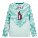men's & kids Portugal National Soccer Uniform 6 Carvalho Jersey Away Stadium 2026 White Long-Sleeve