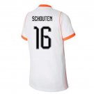 men's & kids Netherlands National Soccer Uniform 16 Jerdy Schouten Jersey Away 2026 White Activewear